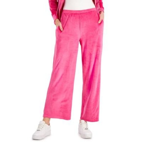 Charter Club Velour Wide-Leg Pants, Pink Tutu, XXL - Picture 1 of 8